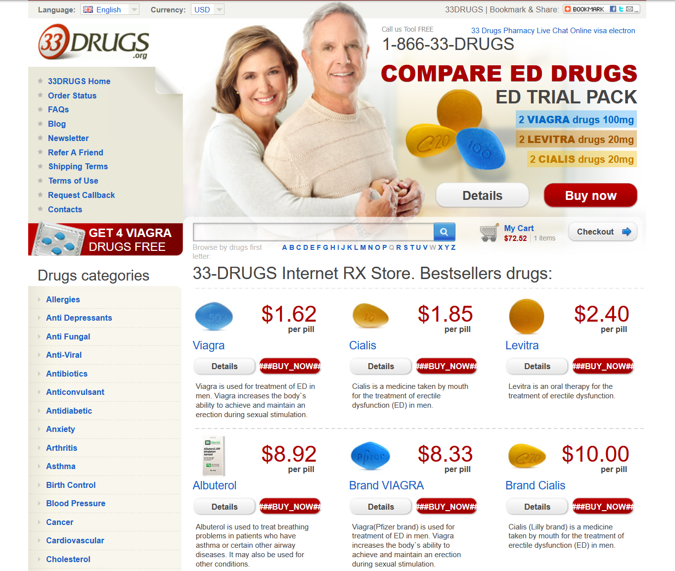 33Drugs homepage layout