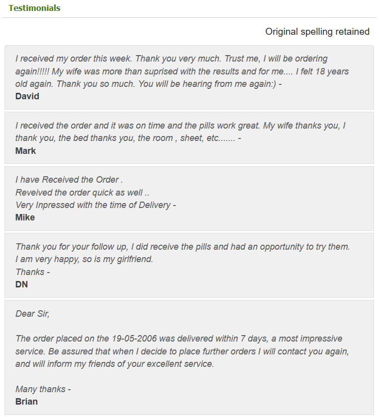 A2HealthStore customer testimonials section