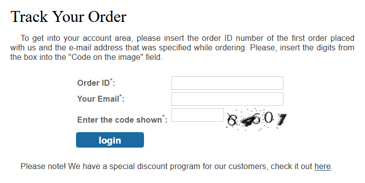 Aclepsa order tracking and account interface