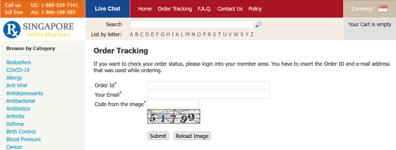 BayFrontRx order tracking interface