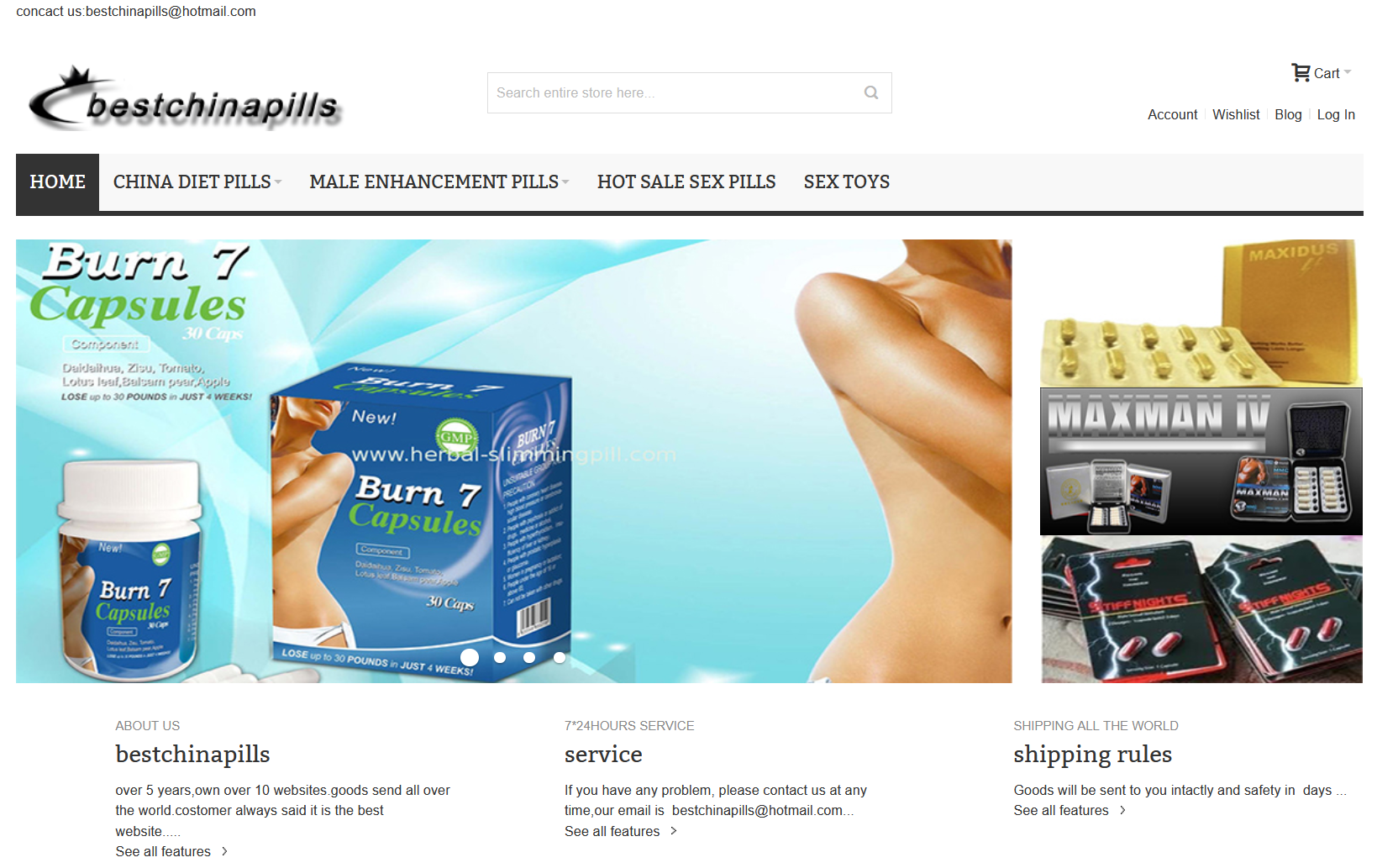 BestChinaPills homepage layout