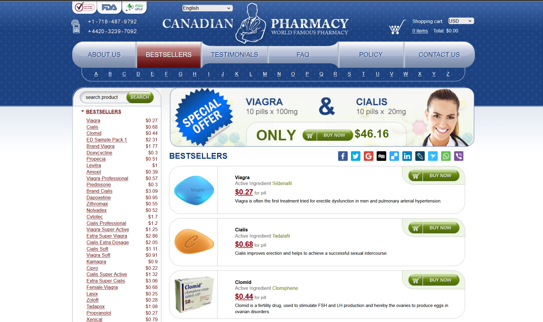 CanadaDiscountPharmacy homepage layout
