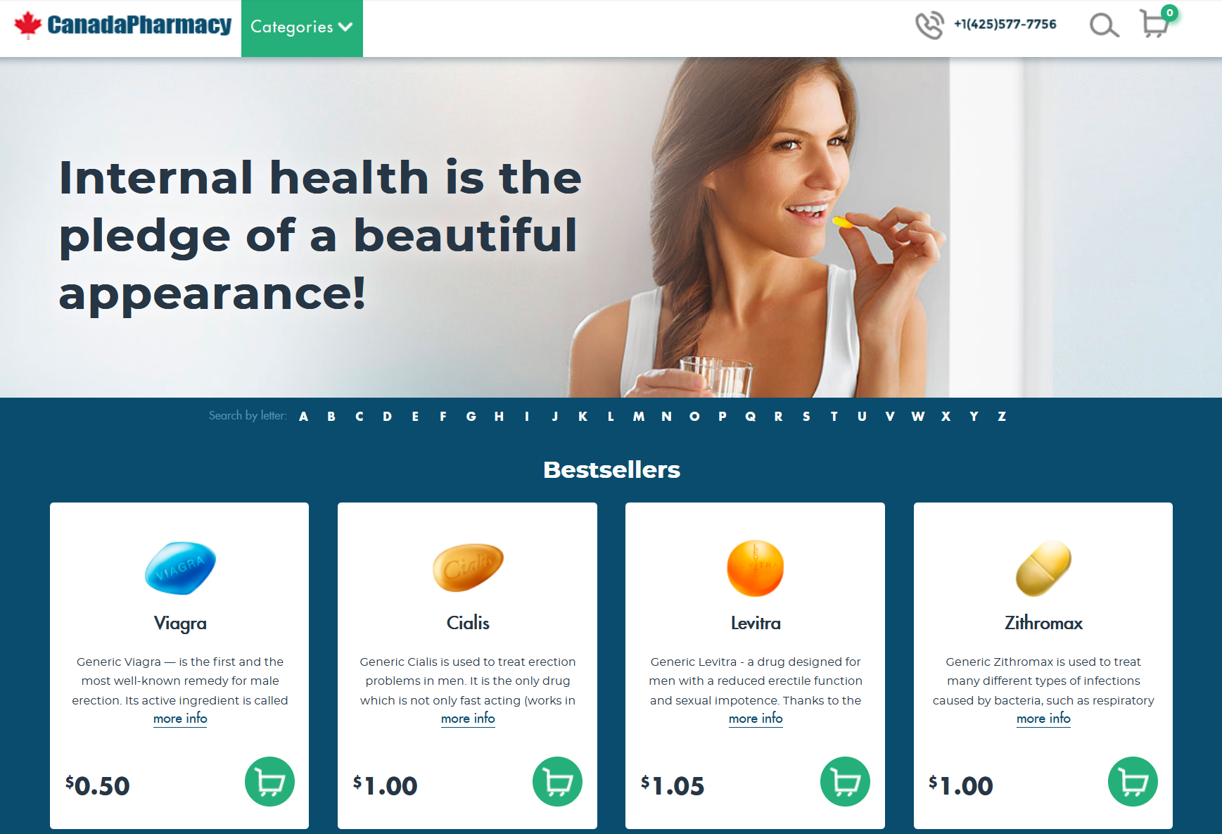 CanadaPharmacyMedOnline homepage layout
