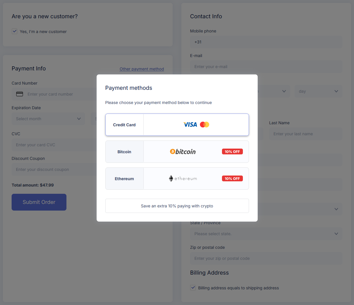 Canadian Meds checkout page interface