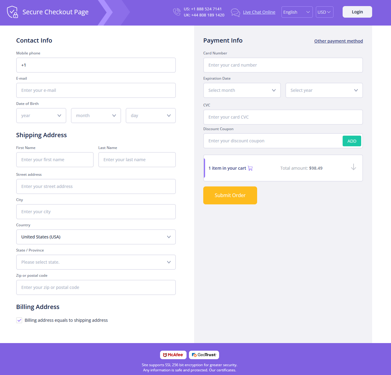 FinestPills secure checkout process