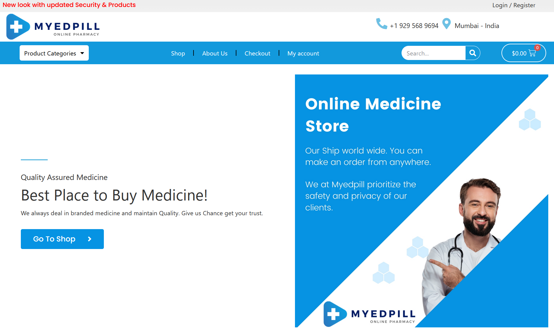 MyEdPill homepage layout and navigation