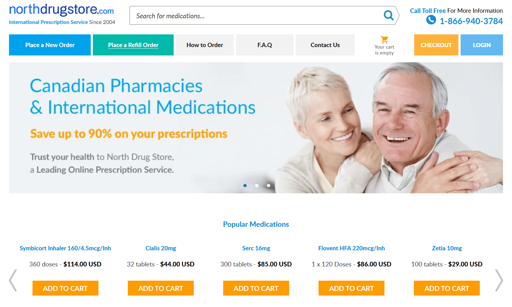 NorthDrugstore homepage layout