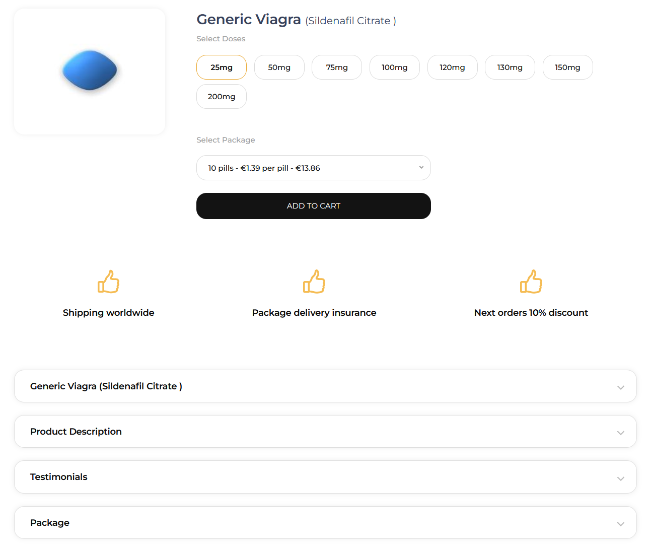 OnlineDrugsNoRx product listing page
