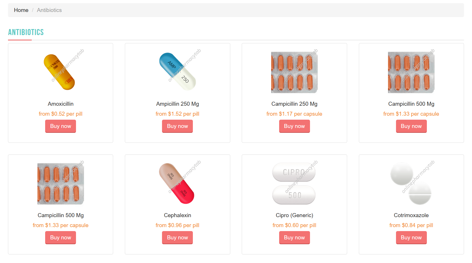 OnlinePharmacyTab24 product category listing